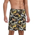 thumbnail image 2 of Logiee The running horses Print Men's Pajama Shorts with Drawstring & Pockets,Sleep Shorts for Men,Sleepwear Bottoms,Elastic Waistband Loungewear-4X-Large, 2 of 6