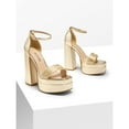 thumbnail image 3 of Womens Rhinestone Strap London Platform Chunky Heel Pumps With Ankle Strap, 3 of 8