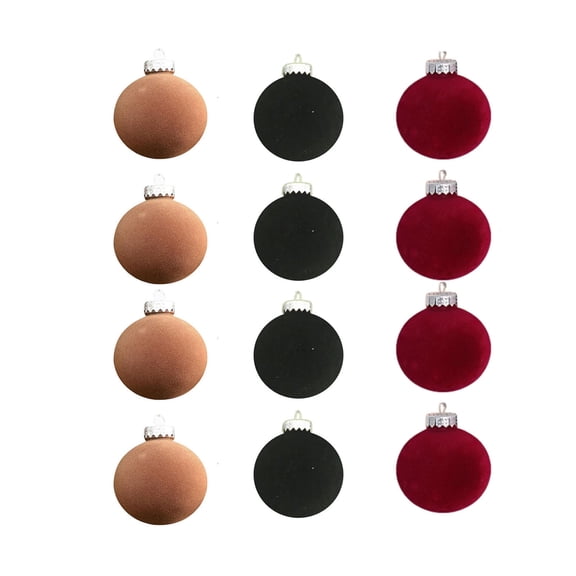 Christmas Decorations - 12Pcs 6CM Flocked Christmas Ball Pendant,Multi-functional Shatterproof Christmas Decor,For Christmas Tree,Table, Fireplace, Stairs, Wreaths And More.