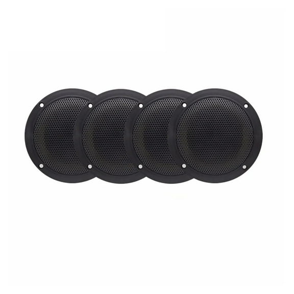 4PCS Black Marine Boat Waterproof Speakers Marine Boat SPA UV-Proof Outdoor Music Speaker