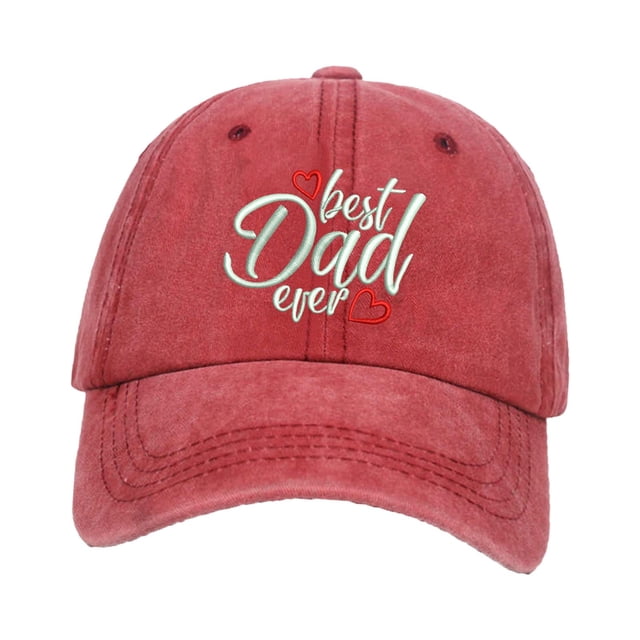 Gorra de béisbol bordada perfecl Best Dad Ever Visera para el sol Sombrero de Golf Ligero informal rojo