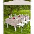 thumbnail image 4 of Boanket Outdoor Tablecloth with Umbrella Hole for Patio/Picnic/Party/Camping, Vintage Boho Waterproof Table Cloth Rectangle Table Cover Washable, Retro Southwestern Ethnic Mexican Floral 60"x 84", 4 of 7