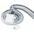 thumbnail image 1 of Deflecto Dryer Vent Kit Includes 4 Inches Wide Mouth Vent Hood 8 Feet UL Listed Supurr-Flex Transition Duct Bird Guard 2 Clamps (RK8WF/2W), 1 of 3