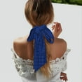 thumbnail image 5 of Wukai Buffalo Plaid Blue Black Print Hair Scarf for Women Fashion Silky Satin Headscarf Wrap Breathable Lightweight Neck Scarves For Handbag Accessories, 5 of 6