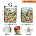 thumbnail image 5 of Yayeee 2 Pack Qtip Holder Bathroom Cotton Swab Canister with Lid Clear Dispenser Set, Green Floral Tomatoes, 5 of 6