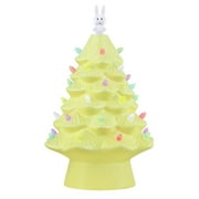 Mr. Cottontail 13" Ceramic Easter Bunny Yellow Tree