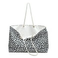 thumbnail image 3 of White Grey Black Leopard Animal Print Weekender Bag Birthday Bag Travel Bag, 3 of 5
