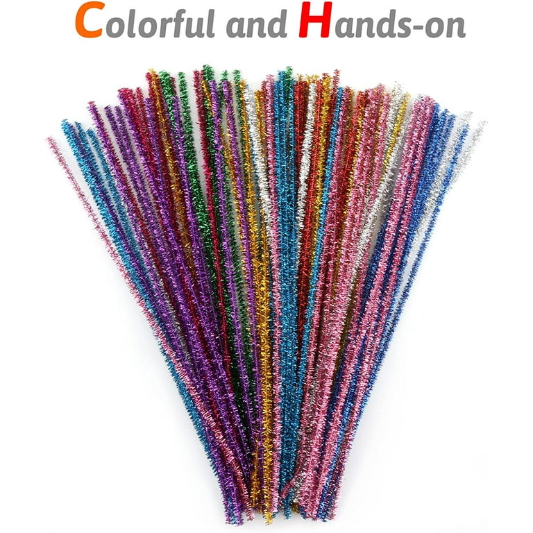  DOITEM 100pcs Pipe Cleaners Bulk 10 Assorted Colors Chenille  Stems Craft Supplies 6mm x 12 Inch Fuzzy Glitter Pipe Cleaners for DIY Art  Creative Crafts Decorations : Arts, Crafts & Sewing
