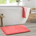 thumbnail image 5 of Soft Memory Foam Bath Mat Luxurious Absorbent Non Slip Bathroom Shower Rug 17" x 24" Coral, 5 of 5