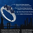 thumbnail image 2 of Gem Stone King 2.32 Ct Oval Blue Sapphire 925 Sterling Silver Ring (Size 5), 2 of 6
