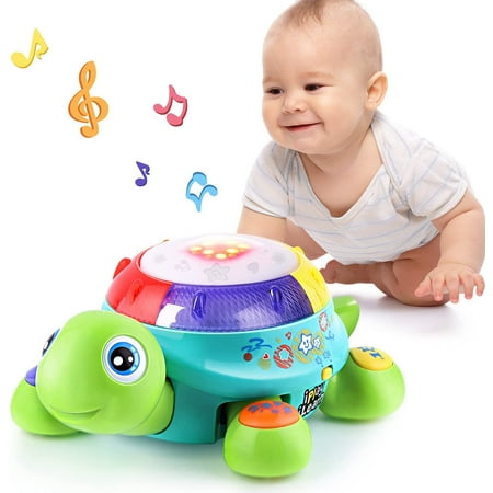 

Baby Musical Turtle Toy Spanish English Bilingual Learning Toddler Crawling Toys W/ Light & Sound Infant Development Educational Birthday Gifts 6 7 8 9 10 12 Month 1 Year Old Boy Girl