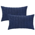 thumbnail image 2 of NOMADIC NOOK 4 Pcs Corduroy Decorative Throw Pillow Covers Soft Boho Striped Cushion Covers Beige 18" x 18" Dark Blue/Dark Bule, 2 of 6