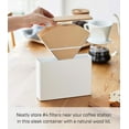 thumbnail image 3 of Yamazaki Home Coffee Filter Case - Size 04, White, Steel + Wood,  #4 Coffee Filters, Lid, No Assembly, 3 of 7