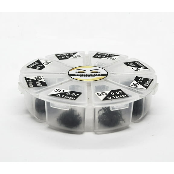 Mixed 5D Lashes. D Curl. 1200 Pre-made Volume Fans. Eyelash Extensions. Handmade!