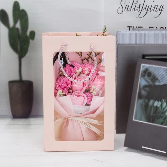 Artificial Soap Flower Bath Soap Rose Flower Scented Soap Bouquet for Mother Valentine's Day Party Wedding Decoration