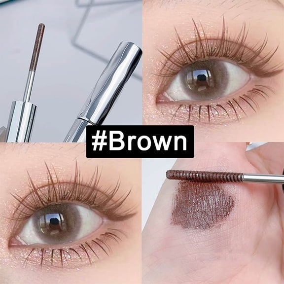 Hauiodp Mascara, 2025 New Waterproof Silk Fibre Thick Mascara,Metal Wand Mascara Tubing, Black Washable, Long-lasting 3D Curling Eyelash, Smudge Proof & No Flaking