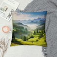 thumbnail image 2 of Creowell Trees Mountains Landscape Pillow Cushion Covers Short Plush Square Design Home Decor for Sofa Couch Bedroom Car Chair, 1PC Pillowcase 22x22in, 2 of 5
