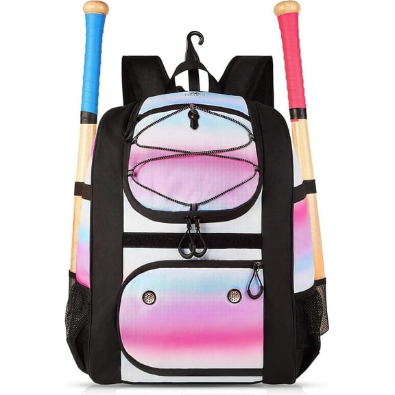 Matein Softball Bag, Lightweight Baseball Bat Backpack with Shoe Compartment and Fence Hook for Girls