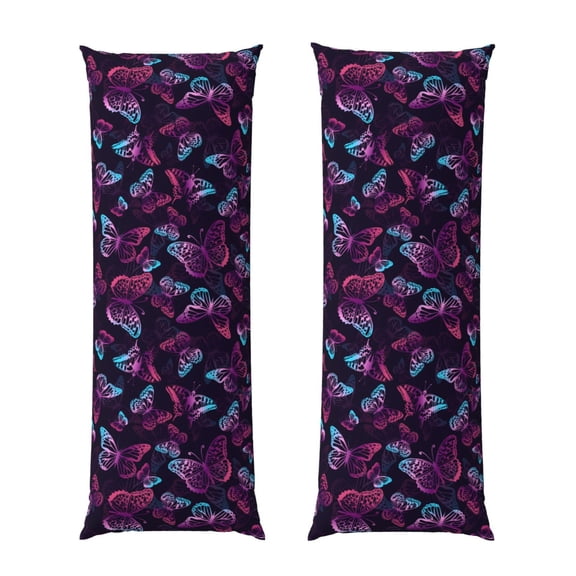 Vsdgher Purple Butterfly Body Pillow Cover, Pillowcases with Hidden Zipper Breathable Long Pillow Case (Pillows are not included,20x54 inch)