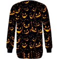 thumbnail image 4 of Chandail en Molleton Citrouille Chat pour Femmes Halloween Col Rond Pull Manches Longues Hauts Décontractés Amples, 4 of 5