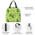 thumbnail image 3 of Yiaed Green Avocado Print Insulated Lunch Bag Reusable Cute Tote Lunch Box, Leakproof Cooler Lunch Bags for Work Office Travel School Picnic, 3 of 5