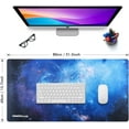 thumbnail image 2 of INNOPLUS Mouse Pad, Mouse Pad Large, 31.5×15.75×0.12inch Mouse Pads Gaming, XL Mouse Pad, Non-Slip Rubber Base and Stitched Edge Mousepad Gaming, Mouse Mat for Home Office Gaming Work - Blue, 2 of 6