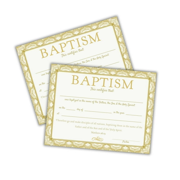 Baptism Certificate for Adults Children Church  50 pk 8.5x11 of Membership Bulk Thank You for Coming Invitation to Modern Dedication Baptised Announcement