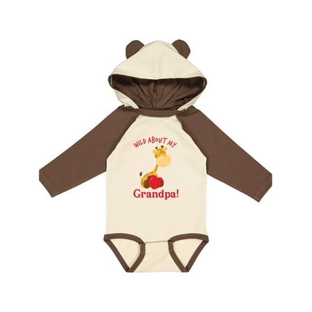 

Inktastic Wild About my Grandpa Gift Baby Boy or Baby Girl Long Sleeve Bodysuit