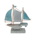 thumbnail image 1 of SILVER/TEAL METAL SAILBOAT, 1 of 1