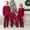 Red, variant on Christmas Family Pajamas Matching Set Red Long Sleeve Tops and Pants Sleepwear