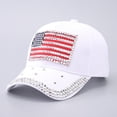 thumbnail image 2 of WUANDIXFA 250th Anniversary USA Hat Low Brimmed Baseball Cap Adjustable Unisex Baseball Cap National Flag Star and Rhinestone,F,One Size, 2 of 4