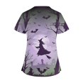 thumbnail image 5 of Tops Cortos para las Mujeres, Halloween Impreso en Cuello en V con Bolsillo, Moda Casual Manga Corta, 5 of 5