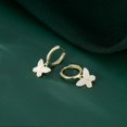 thumbnail image 6 of 925 Sterling Silver CZ Buffterfly Hoop Earrings for Women Teens Sparkling Butterfly Hoop Earrings Huggie Drop, 6 of 6