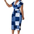 thumbnail image 2 of Jusqu'à 65% de Réduction! Robes de Mode d'Été pour Femmes 2024 Grande Taille Décontractée Amincissante Imprimée Col en V Manches Courtes Taille Haute Longues Robes, 2 of 6