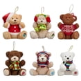 thumbnail image 1 of Juego de Adornos Navideños Hug Fun Colgantes de Peluche para árbol de Navidad Osos 13 x 9 cm (6 Piezas), 1 of 2