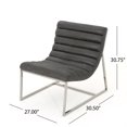 thumbnail image 2 of Raoul Parisian Modern Slate Microfiber Sofa Chair, 2 of 7
