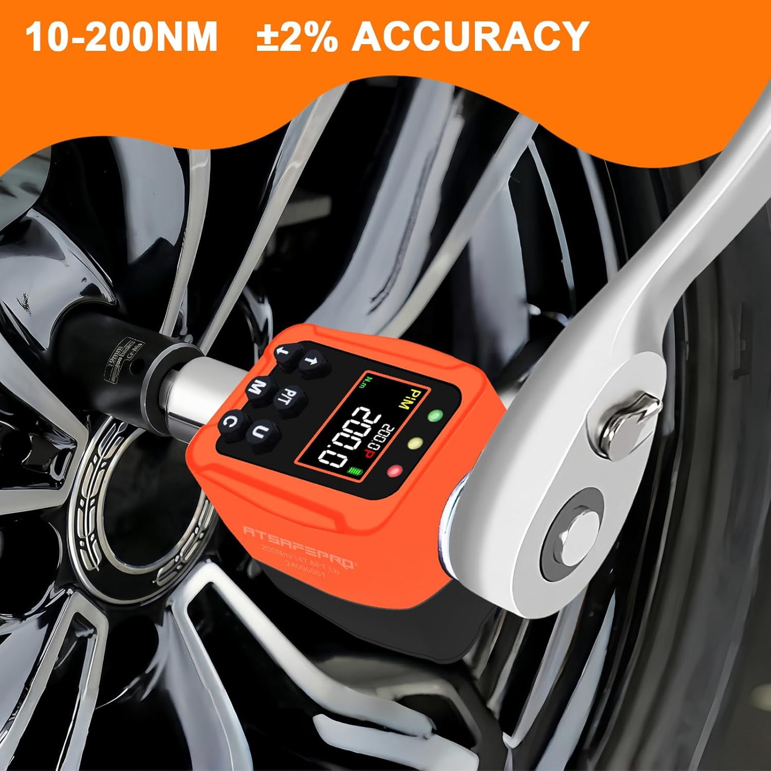 1/2" Digital Torque Adapter, 7.4-147.5 Ft-lb/10-200 Nm,1/2” Drive Digital Torque Wrench Converter,3/8'' & 1/4'' Adapter