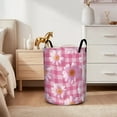 thumbnail image 3 of Daisies on Pink Gingham Print Extra Large Foldable Laundry Basket  Stylish  Easy to Use for Bedroom Bathroom  Laundry Room  Oxford Fabric Storage Bin, 3 of 9