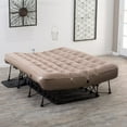 InstaBed EZ Queen Tan Air Mattress Airbed & Frame with Never Flat AC