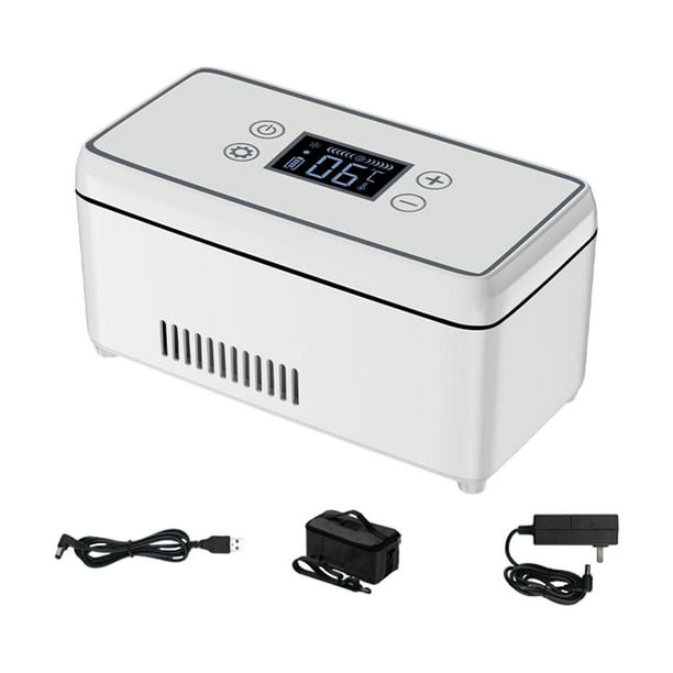 Estuche de viaje refrigerado,Mini refrigerador para insulina,Nevera portátil con pantalla digital,Nevera compacta y práctica para el coche,ideal para viajes.,Caja organizadora refrigerada