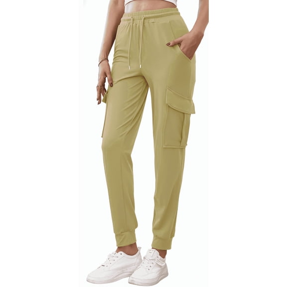 SOMER Women's Sweatpants Cargo Joggers High Waisted Drawstring Hiking Workout Pants Lightweight Comfy with Pockets