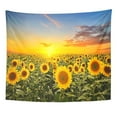 thumbnail image 1 of UFAEZU Green Flower Field Blooming Sunflowers on Sunset Yellow Wall Art Hanging Tapestry Home Decor for Living Room Bedroom Dorm 51x60 inch, 1 of 1