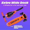 thumbnail image 4 of Skidee Kick Scooters for Kids, Adjustable Height, Foldable, LED Lights, Rear Brake, Ages 2-12, Orange, 4 of 7