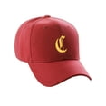 thumbnail image 3 of Daxton Structured Baseball Hat Cap Curved Visor Old English Font Alphabet A to Z, Red Hat Gold C, 3 of 4
