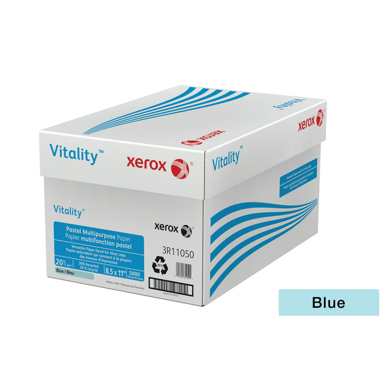 Xerox Vitality Pastel Color Multi-Use Printer & Copier Paper, Letter Size  (8 1/2 x 11), 5000 Total Sheets, 20 Lb, FSC Certified, 30% Recycled