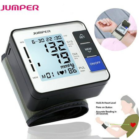 JUMPER 900W Automatic Wrist Blood Pressure Monitor Cuff Kit by Balance Digital BP Meter for Home Use with Large LCD (Best Bp Monitor India 2019)