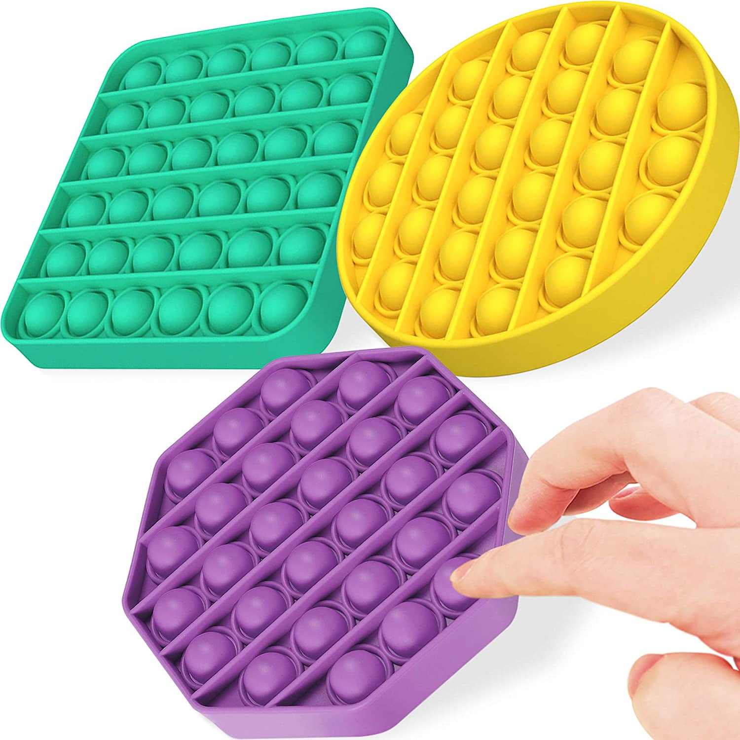 Fidget Toy zeBrush Updated Push Pop Bubble Fidget Sensory Toy Press and Beat Bubbles Autism for Special Needs to Relieve Pressure Stress and Anxiety