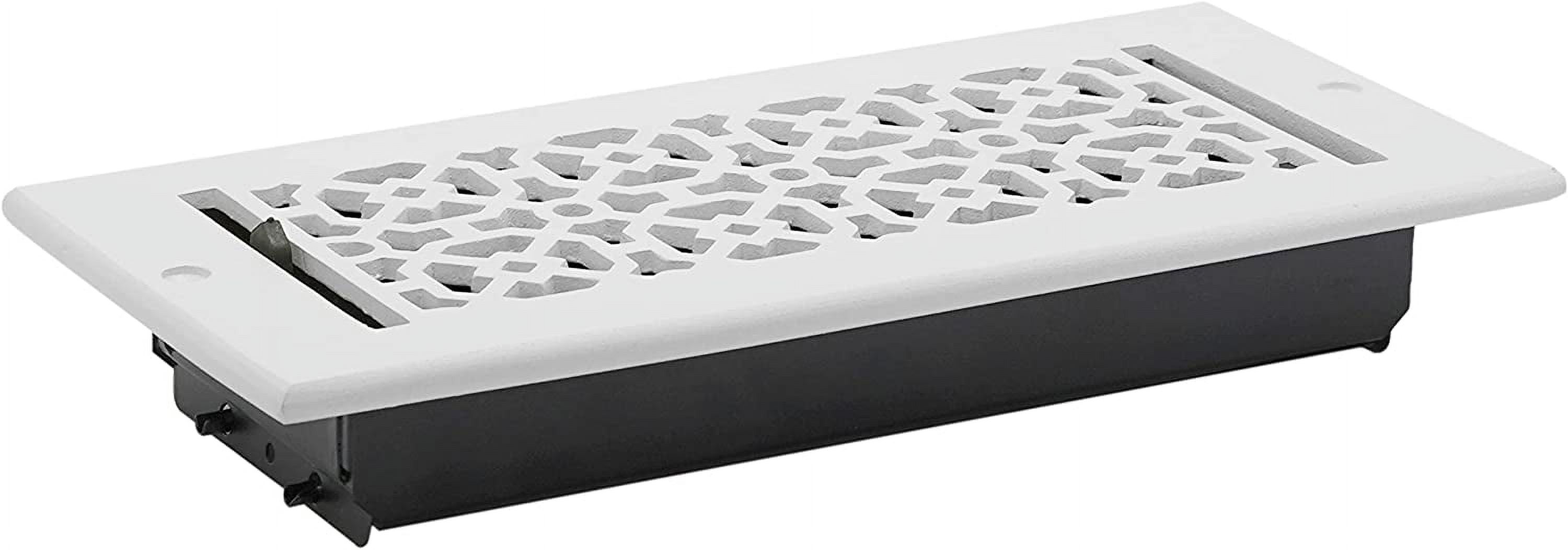 4" x 10" Duct Size (Overall 5-1/2"x 11-3/4") Heat Vent (Detachable Steel Metal Louver)| Cast Aluminum| Floor /Wall Vent Cover| Powder Coated - image 2 of 7