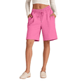 thumbnail image 2 of Pantalones Cortos Holgados con Bolsillos para Mujer, Hasta la Rodilla, para Yoga, Caminar, Hacer Ejercicio, Informales Rosa XXL, 2 of 7