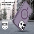 thumbnail image 4 of Allytechgroup Magnetic Translucent Back Case Cover for Apple iPhone 16 Pro, Rugged Bumper Heavy Duty Shockproof Anti-Scratch Protective Stylish Phone Case for Women Men, Darkpurple, 4 of 5